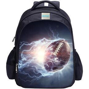 MATMO Soccer Backpack for Boys, Soccer Print Backpack Cool Football Pattern School Bag (American Football Backpack 23-18)