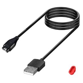 Compatible with Garmin Vivoactive 5 Charger, Charging Cable + Red Silicone Charger Port Protector Anti Dust Plug for Vivoactive 5 / Vivoactive 4 Smartwatch (2)