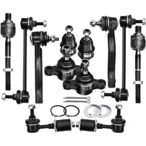 A-Premium Set of 12, Front Upper Lower Ball Joint, Inner Outer Tie Rod End, Front & Rear Sway Bar Link, Compatible with Hyundai Sonata 1999-2005, XG300 2001, XG350 2002-2005