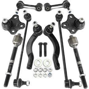 A-Premium Set of 10, Front and Rear Sway Bar Link, Front Inner Outer Tie Rod End, Lower Ball Joint, Compatible with Audi TT Quattro 2011 2012 2013 2014 2015