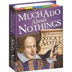 The Unemployed Philosophers Guild Much ADO About Nothings Shakespearean Sticky Notes - William Shakespeare Themed 3.25" by 4.25" Booklet with Self-Sticky Individual Notes Inside