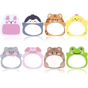 24 Pads Cute Animal Shaped Sticky Notes 8 Cute Patterns 3 Pads of Each Kawaii Self-Sticky Notes Memo Pad for School Office Home Kids Students Roommates Tab Gifts