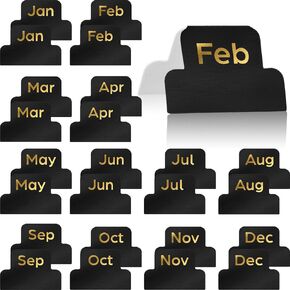 Outus 24 Pieces Monthly Tabs for Planner Monthly Calendar Stickers Adhesive Tabs Designer Accessories Planner Stickers Decorative for Office Planners Organizations(Gold)