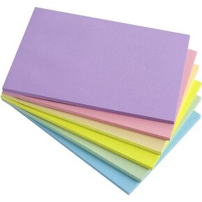 Vanpad Sticky Notes 4x6 in Bright Stickies Colorful Super Sticking Power Memo Pads Strong Adhesive 6 Pads/Pack 48 Sheets/pad