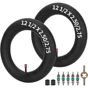 12 1/2 x 2 3/4 Inner Tubes with TR13 Straight Valve Stem, 12.5x2.50/2.75 Heavy Duty Inner Tubes for Razor MX350 MX400 X-Treme X-560 EZip Electric Scooter Mine Dirt Pocket Bike 2 Packs