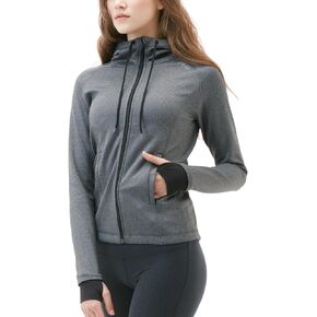 TSLA Women's Full Zip Workout Jackets, Long Sleeve Active Track Running Jacket, Lightweight Yoga Athletic Jacket