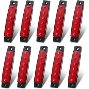 10 Pcs TMH 3.8 Inch 6 LED Red Side Led Marker, Trailer marker lights, Led marker lights, Marker light, RV Marker light Red, Rear side marker light