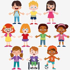 50Pcs Diversity Students Cutouts Bulletin Board Decorations—Multicultural Children, Celebrating Diversity Kindergarten Nurse School Classroom or Home School Décor