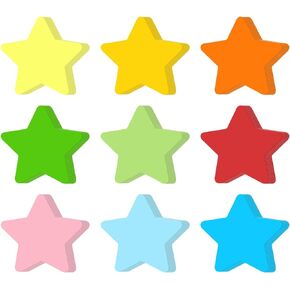 72 Pieces Color Star Cutouts for Bulletin Board, 6 Inches Large Paper Star Stickers Confetti Star Cut Outs for Bulletin Board Classroom Wall Party Decoration Supply (9 Colors)