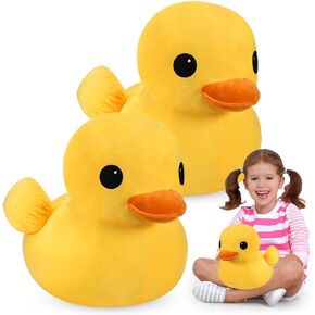 Leyndo 2 Pcs Giant Plush Yellow Duck Soft Stuffed Animal Toy Duck Stuffed Plush Pillow Huggable Animal Dolls Play Set Toy for Boys Girls Birthday Gift Party Sofa Decoration(7.9 Inch)