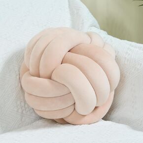 عقدة وسادة الكرة، وسادة رمي مستديرة ناعمة وسادة ديكور المنزل الوسائد الكروية، وسادة مصنوعة يدويًا من القطيفة معقودة لديكور المنزل للأطفال يلعبون الكرة بعقدة in Kuwait