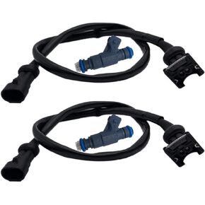 Fuel Injector with Pigtail Harness 2 Set for Polaris Ranger RZR Sportsman 700 800, Replaces 1202863 100-4332 1253558