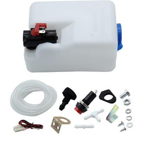 1 Set 12V Windscreen Washer Bottle Kit with Motor Pump Hose Jets Wiring Switch