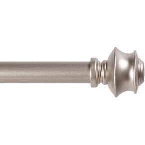 Kenney KN71870 Phoenix Knob End Standard Decorative Window Curtain Rod, 48-86" Adjustable Length, Brushed Nickel Finish, 5/8" Diameter Steel Tube