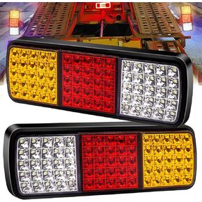 Trailer Tail Lights, LED Truck Tail Light Bar, 75 LED 12V Turn Signal Brake Reverse Running Lights for Truck Boat Snowmobile Trailer Pickup RV, 2Pcs