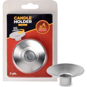 Reusable Metal Candlestick Liners and Drip Guards - Small Nickel Plated Candle Holder Protector Bobeches - Silver - 2 Pack