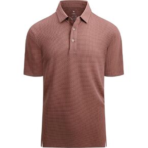 Alex Vando Mens Bubble Jacquard Polo Shirt Super Stretch Short Sleeve Polo Shirts for Men