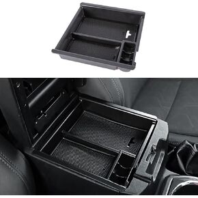 BJSIA Center Console Organizer Tray Compatible with Chevy Colorado/GMC Canyon Accessories 2015 2016 2017 2018 2019 2020 2021 2022,Black Armrest Secondary Storage Glove Box