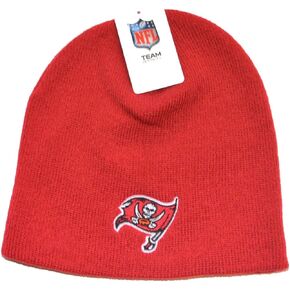 Tampa Bay Buccaneers Red Skull Cap - NFL Cuffless Knit Toque Beanie Hat