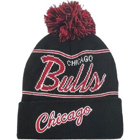 Mitchell & Ness Cuffed Basketball Beanie Hat with POM - NBA Knit Toque Cap