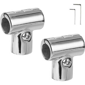 Marine Boat Hand Rail Detachable Tee for 7/8 inch (22 mm) or 1 inch (25.4 mm) Tubing, Heavy Duty 90 Degree 316 Stainless Steel Hinged Handrail Tee Fitting(2-Pack)