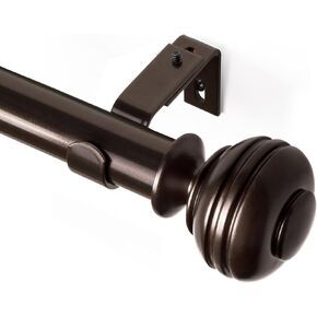 Bronze Curtain Rod-EUPLAR Adjustable Window Curtain Rod 36 to 72 Inch with Decorative Honeycombed Finials, 1 Inch Drapery Rods for Room Divider, Bedroom, Living Room, Kitchen, Bathroom