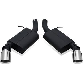 DNA Motoring CBE-UR-012 Pair of Oval Type Muffler Axle-Back Exhaust Compatible with 16-19 Chevy Camaro SS 6.2L 4" OD IN / 3" OD Inlet / 3" OD Outlet