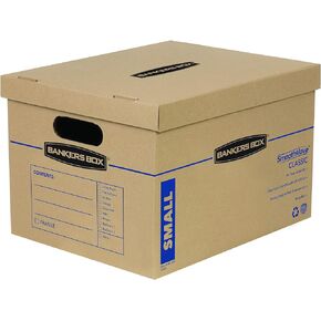 Bankers Box Small Classic Moving Box 15 Pack, Reinforced Handles, Tape-Free Assembly, Box with Lid, 15-in x 12-in x 10-in (7714209)