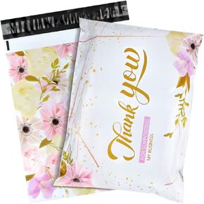 100 Pack Poly Mailers, 10" X 13" Envelopes Plastic Custom Mailing Shipping Bags, Poly Mailer Envelope with Self Seal Adhesive Strip - Waterproof & Tear-Proof (Marble Gold)