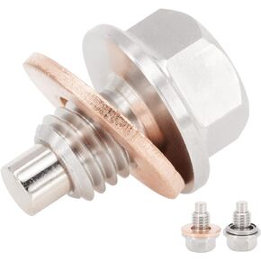1PC M10x1.5 Stainless Steel Magnetic Automatic Transmission Oil Drain Plug Fit Toyota 4Runner Sequoia Tacoma, Lexus, Subaru, Kawasaki ATV Dirtbikes Motorcycle, Replace 90341-10011 35178-30010