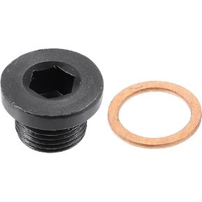 X AUTOHAUX M18x1.5 Steel Engine Oil Drain Plug Screw with Gasket for BMW 545i 550i 650i 750i 760i X5 X6 E60 E63 for Mazda 3 5 6 CX-5 CX-7 RX-8 Black