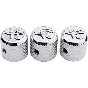 Guyker Guitar Bass Potentiometer Control Knobs with 6mm Dia. Shaft Pots - Zinc Alloy Eye of Horus Style Top Dome Speed Tone Volume Knob Replacement for Electric Guitar - Black, 3 PACK