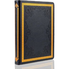 Vintage Journal, PU Leather Hard Cover Retro Embossed Travel Diary Writing Notebook, College Lined Personal Planner 5.5 x 7.7" Gift for Girls Women Daughter