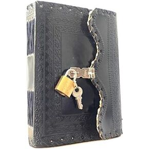 Leather Handmade Bound Journal Blank Book Travel Planner Sketchbook Antique Design Peotry book With Antique Lock And Key for Men & Women Daily Notebook