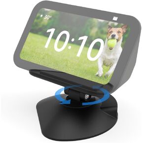 Adjustable Stand for Echo Show 5 (3rd), Tilt + Swivel Stand with Strong Magnetic, Rotates Side to Side, Compatible with Show 5 (3rd Gen)& Cell Phones (Black)