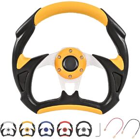 Upgrade 12.5 Inch Steering Wheel Compatible with Club Car Golf Cart Go kart, Steering Wheel Adapter Not Included (Black)