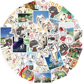 50pcs Inoue Toro Stickers Cute Cartoon Cats Stickers for Kids Water Botle,Funny Meme Cool Game Stickers Vinyl Waterproof Decals for Laptops Skateboard Phone Scrapbooking Luggage (Inoue Toro)