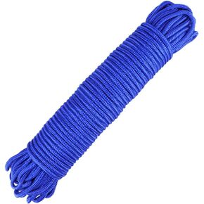 jijAcraft Nylon Rope,66 Feet White with Red Nylon Rope,1/3 Inch Solid Braided Rope Thick Strong Nylon Rope for Multi-Purpose Tie Down,Clothesline,Gardening,Craft Projects