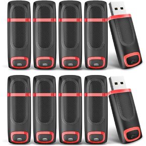 JUANWE 5 Pack 64GB USB Flash Drive Thumb Drives USB 2.0 Memory Stick USB Key Zip Drive with LED Indicator for Data Storage (64GB 5Pack)