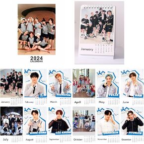 تقويم مكتب صغير لمجموعة K-pop-Idol الكورية 2024-12 تقويم سطح المكتب الشهري للأطفال الضالين٪، يمتد من يناير 2024 إلى ديسمبر 2024، 18.5 * 11 سم، هدية لابنة المعجبين in Kuwait