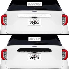 SlickMod Chrome Delete Blackout Vinyl Overlay Compatible with 2020-2022 Ford Explorer Trunk Tailgate Trim (Gloss Black)