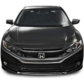 SlickMod Chrome Delete Blackout Vinyl Overlay for 2016-2021 Honda Civic Front Grill Trim (Gloss Black)