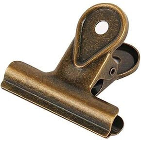 1 PCS Bulldog Duckbill Metal Binder Clips, Invoice Bill Clip Utility Paper Clips for Office Home Use (Brozen, XL)