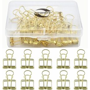 Binder Clips Premium Wire Clips Fancy Rainbow Colors Hollow Paper Clips - Pack of 15