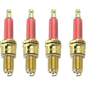 GOOFIT Spark Plug D8TC Red For Moped Scooters Buggy Go Karts 150cc 200cc 250cc Dirt Pit Bike ATV Quad Pack of 4