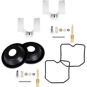 2-Pack Carb Carburetor Repair Kit Diaphragm Float Replacement for Kawasaki 2001-2013 EX250 Ninja 250R