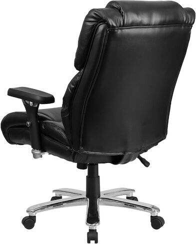 Flash Furniture HERCULES Series 24/7 الاستخدام المكثف كبير وطويل 400 رطل. كرسي مكتب مريح تنفيذي من الجلد الناعم باللون الأسود in Kuwait
