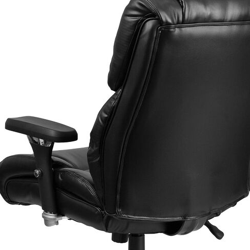 Flash Furniture HERCULES Series 24/7 الاستخدام المكثف كبير وطويل 400 رطل. كرسي مكتب مريح تنفيذي من الجلد الناعم باللون الأسود in Kuwait