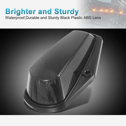 Partsam 5X Cab Marker Light Roof Running Light غطاء أسود + 5050 أبيض T10 194 168 مصابيح LED متوافقة مع F150 F250 F350 1973-1997 F سلسلة شاحنات بيك اب فائقة التحمل in Saudi Arabia