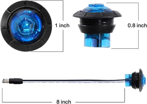 Meerkatt (Pack of 20) 3/4 inch Round Amber LED Flush Mount Kit Lamps 2 Wire Side Combination Marker Indicators Light Truck Trailer Boat Waterproof 12V DC XT-DC in Saudi Arabia